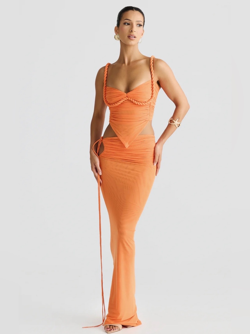 Melani the Label Neon Orange Braided Strap matching set